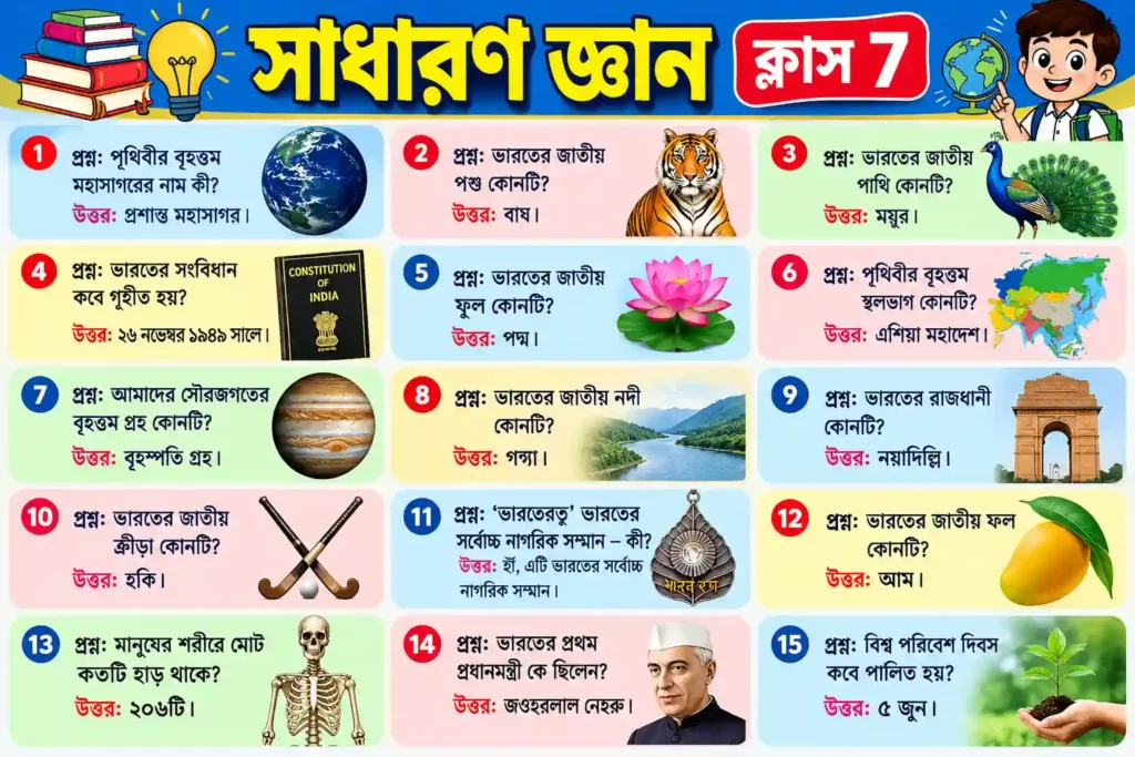 class 7 quiz questions in bengali